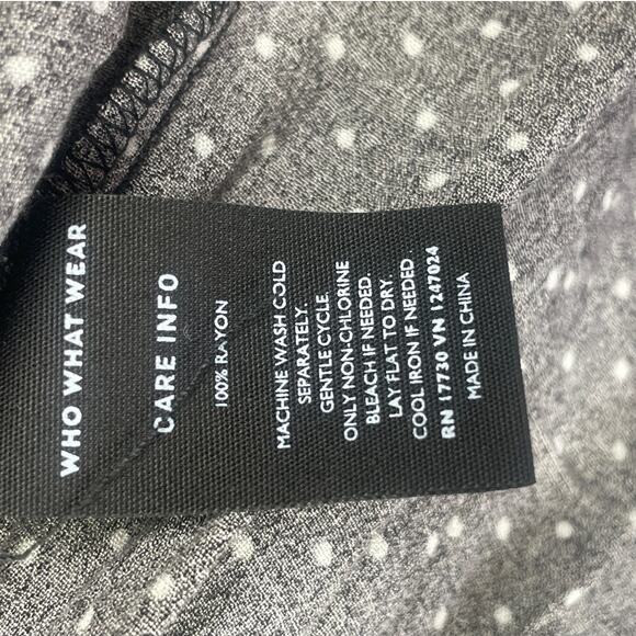 Who What Wear Womens V Neck Black White Polka Dot Ruffle Wrap Dress SS Size S - Picture 11 of 12